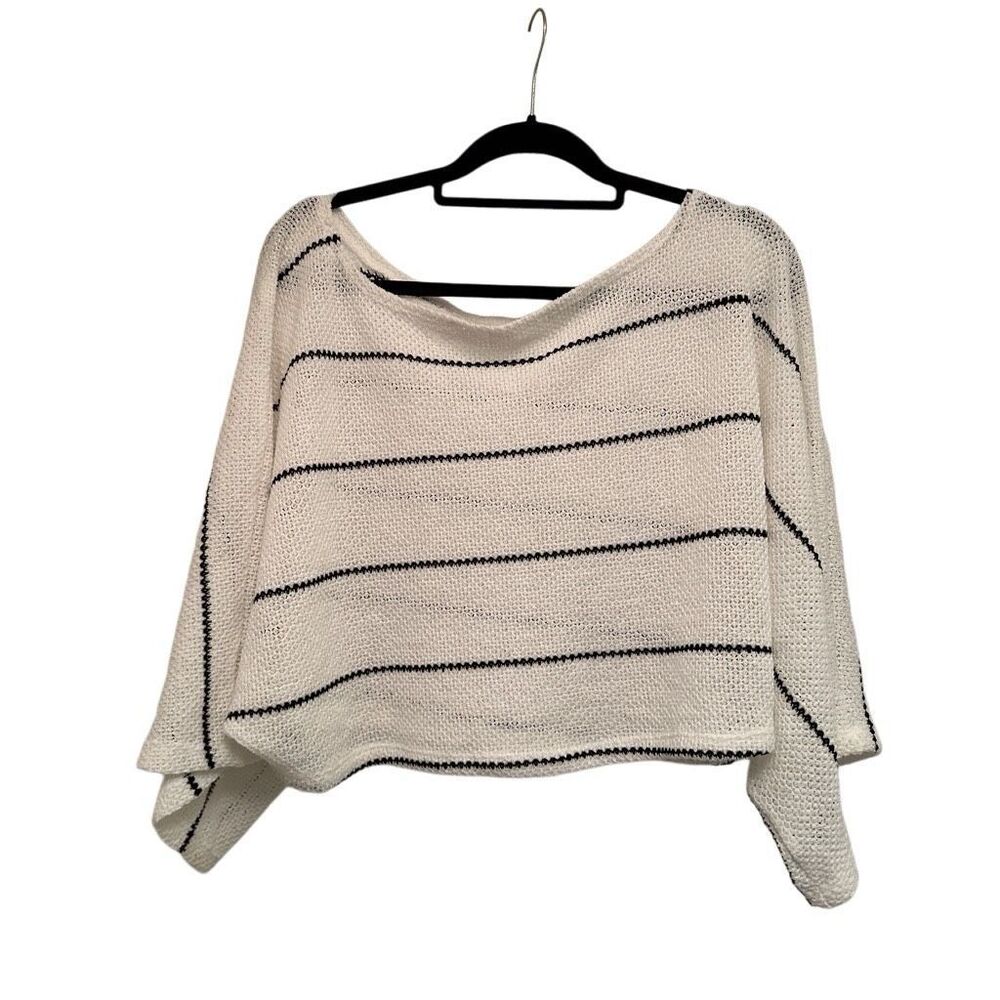 Ces Femme cream and black striped sweater too- size s